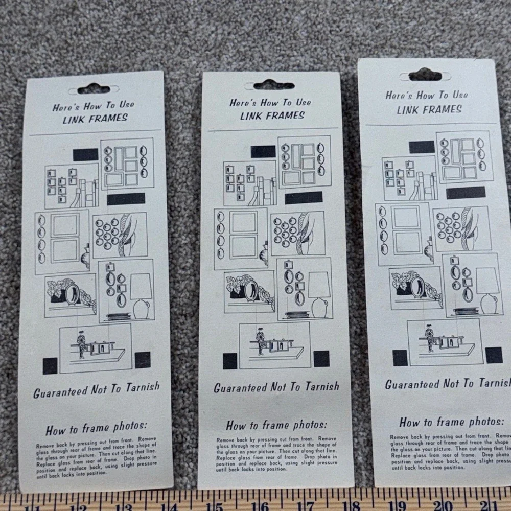 Vintage Cadillac Frames 2 Link Frames Gold Round Hanging Photo Display 3 Packs
